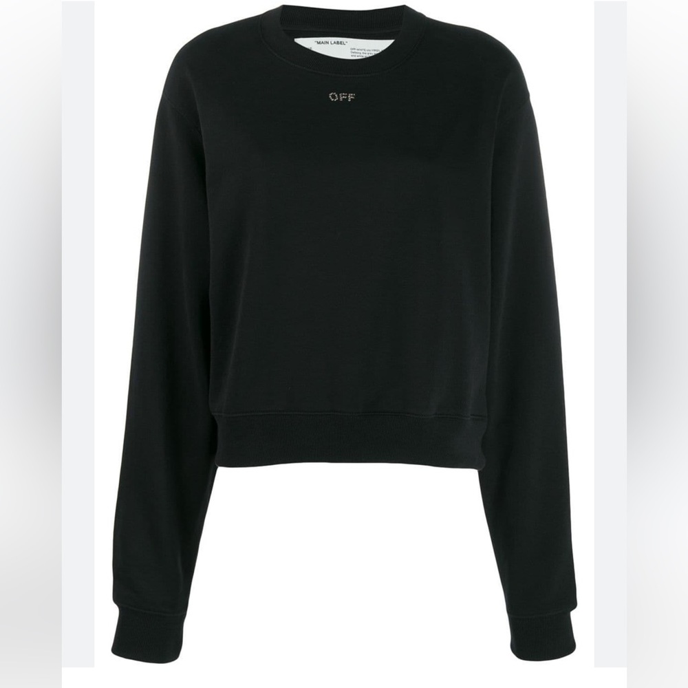 Off-White rhinestone embellished crew neck sweatshirt